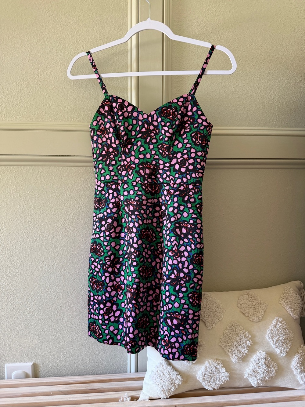 H&M Black with Pink & Green Floral Print Slip Dress